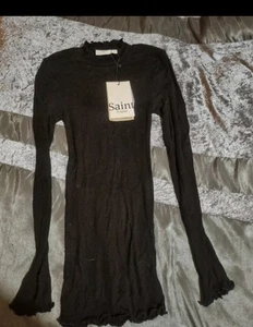 Saint Goth Wednesday Addams Longtop oder Kleid, leichtes Material Gr. Small, neu - Bild 1 von 2