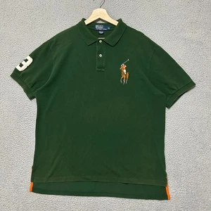 Polo Ralph Lauren Vintage Hombres XL Verde Big Pony #3 Algodón Bordado - Imagen 1 de 10