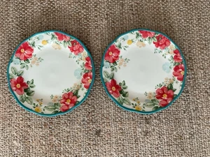 "2 Pioneer Woman 10,5"" florales de colección" Platos de cena.  - Imagen 1 de 4