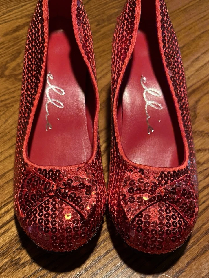 Ellie Shoes Womens 6 Ruby Red Slippers Sequin Holiday Party Dorothy Costume Judy - Image 1 of 4