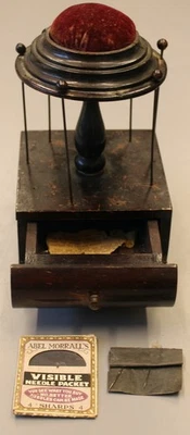 11/15.  Antique English Victorian Bobbin Thread Sewing Spool Stand, As Found - Image 1 of 4