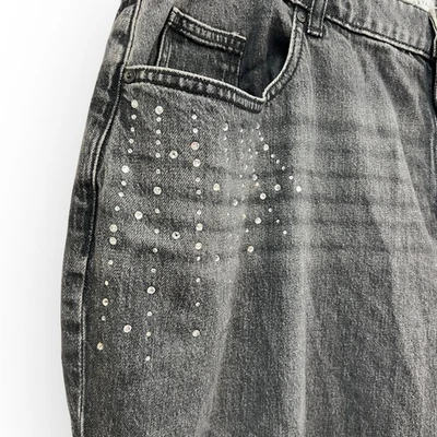 Pantalones de mezclilla Lane Bryant adornados negros lavados talla grande 20 diamantes de imitación brillantes Foto 1 de 4
