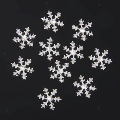 10pcs 14mm Crystal SnowFlake Buttons compatible with - Image 1 of 4