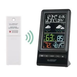 La Crosse Technology 308-1425B-INT Wireless Color Forecast Station - Black - Picture 1 of 2