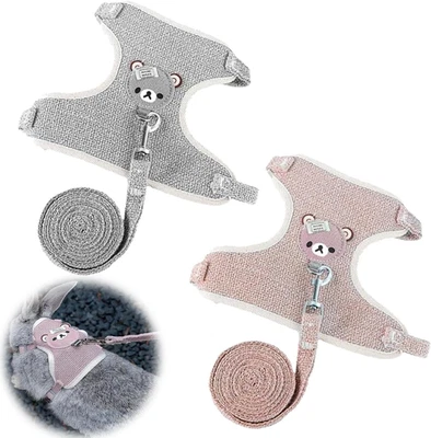 Verstellbares Kaninchen Leine, 2 Stück Verstellbare Leine Für Kaninchen Atmungsa - Bild 1 von 4