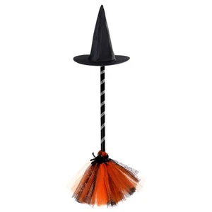 Witch Hat Broom Set Accessories for Costume Toddler Girl Child Kids - Picture 1 of 12