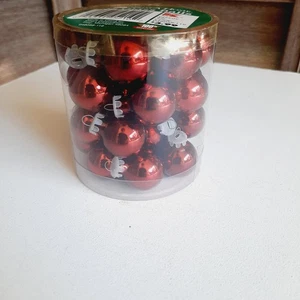 Kmart Trim a Home 25mm 32 Glas Mini rot glänzend Kugel Christbaumschmuck NEU - Bild 1 von 5