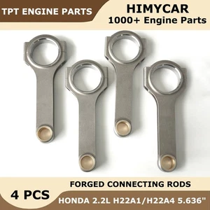 Varillas de viga H forjadas Racing 5,536" aptas para Honda H22 H22A H22A1 H22A4 - Imagen 1 de 6