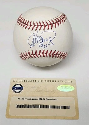 Javier Vazquez Signed Auto Rawlings Official Major League Baseball STEINER COA  - Image 1 of 4
