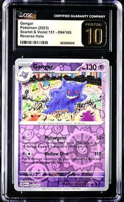 Gengar #094 Reverse Holo - 2023 English SV 151 - CGC Pristine 10 - POP 7! - Image 1 of 2