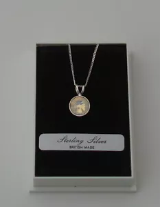 ARGENTO 925 SWAROVSKI ELEMENTS OPALE CRISTALLO PENDENTE E CATENA OTTOBRE - Foto 1 di 2
