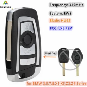EWS 315MHz ID44 Remote Car Key Fob for BMW 3 5 7 Series E38 E39 E46 HU92 LX8FZV - Picture 1 of 3
