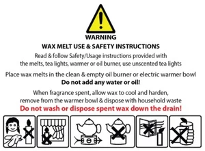 Wachsschmelzen Verwendung & Sicherheitsetiketten x 180 - Bild 1 von 1