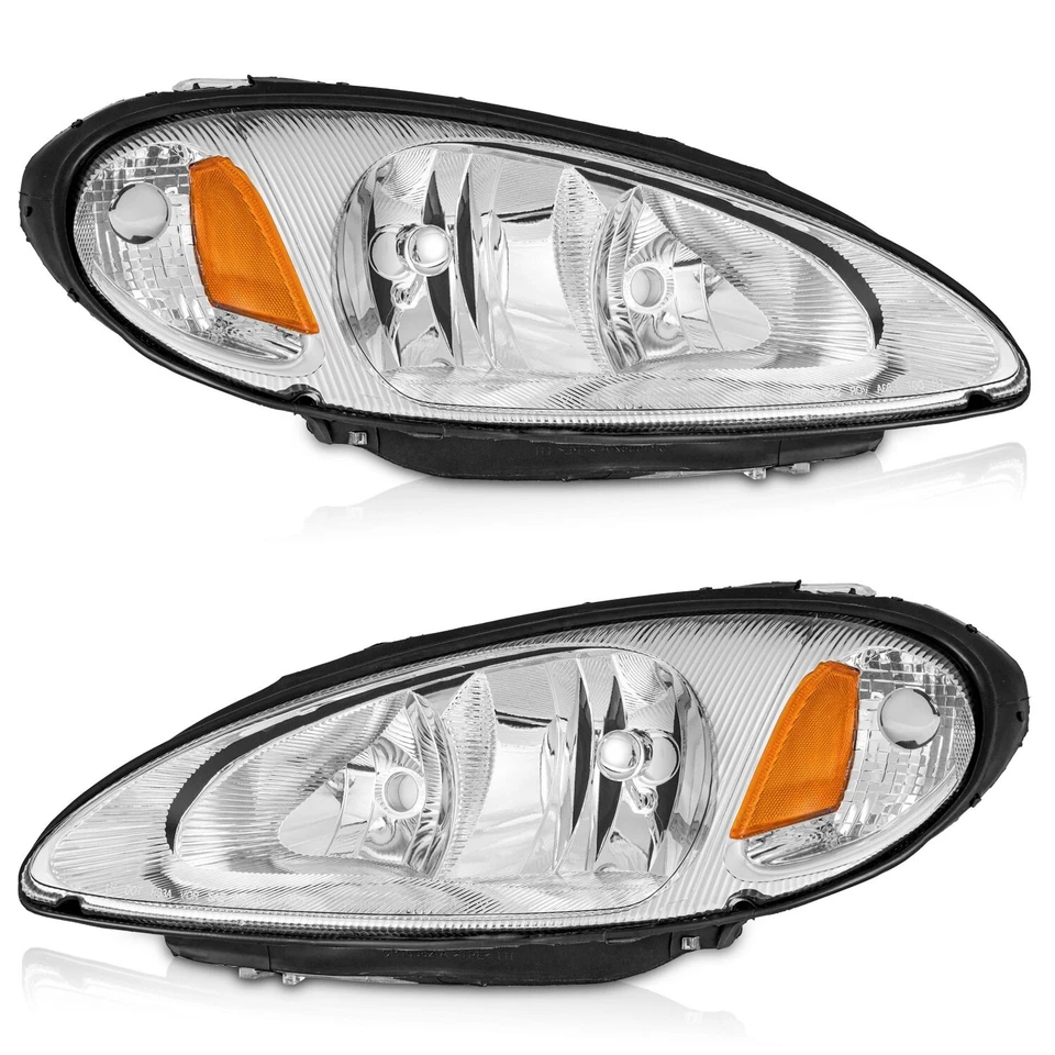 WEELMOTO Headlights For 2001-2005 Chrysler PT Cruiser Chrome Lamps Left & Right Foto 1 de 4