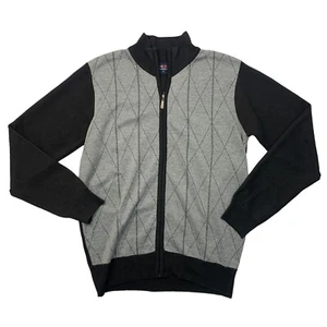 Cambridge Classics Jacket Mens M Medium Gray/Black Argyle Plaid Full Zip Active - Picture 1 of 9