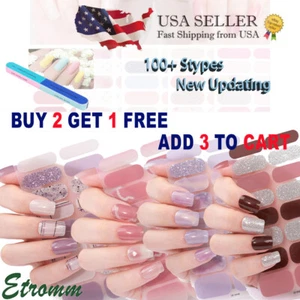 Full Size Nail Wraps Stickers Polish Toe Manicure Art polish strip 3D Decal New - Picture 1 of 208