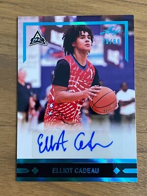 2021-22 Leaf Ascension Elliot Cadeau Blue Auto /99 #GLR-EC1 - Image 1 of 2