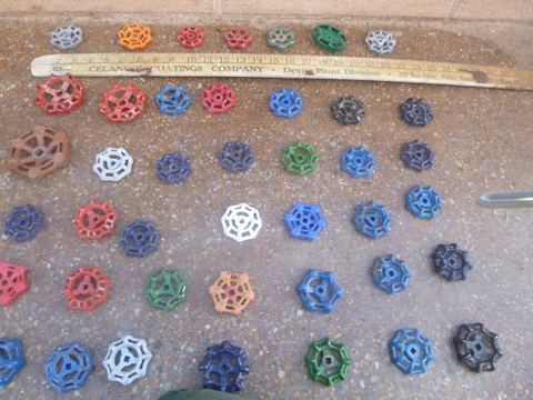 Lot of 42 Vintage Metal Faucet Knobs Valve Handle STEAMPUNK Spigot  2 Cover