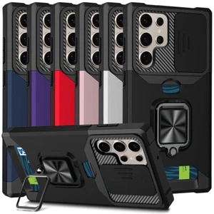 Für Galaxy S25 Ultra/S25+/S25 Hülle Ring Ständer Kartenfach Kamera Sichtschutz Cover - Bild 1 von 48