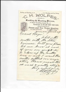 Vordruckbriefpapier CH WOLFES KOCH- & HEIZHERDE 1899 Martinsburg WV - Bild 1 von 1
