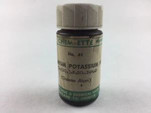 Vintage Pharmacy Medicine Chem - Ette No. 61 Chromium Potassium Sulfate Content - Picture 1 of 5