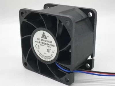 Delta FFB0624EHE 6038 DC24V 0.57A 6CM 3-Pin Dual Ball Inverter Cooling Fan - Image 1 of 3