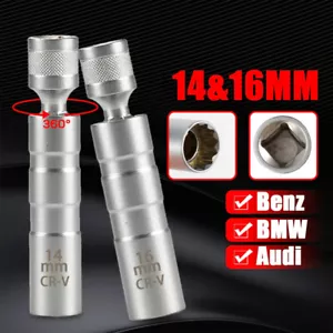 14/16mm Thin Wall Joint Spark Plug Socket Magnetic Wrench Removal Tool Universal - Picture 1 of 16