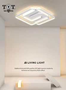 Plafoniera Moderna a LED da 48W Quadrata Bianca Lampadario Soffitto Lampada LED - Foto 1 di 4