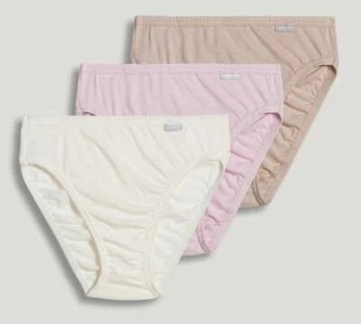 Nova Roupa Íntima Feminina Jockey Tamanho 7 Elance Algodão Corte Francês Pacote com 3 Marfim Rosa - Imagem 1 de 2