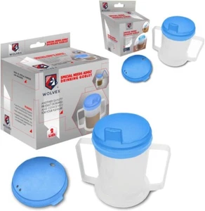 Adult Drinking Cup Beaker with Handles & Anti Spill Lids - Picture 1 of 5