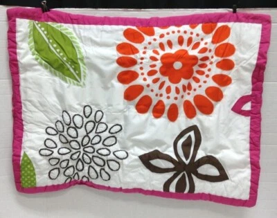 UNA Almohada Pottery Barn Adolescente Ana Apliques Acolchada Falsa Estándar Floral Tropical Foto 1 de 4