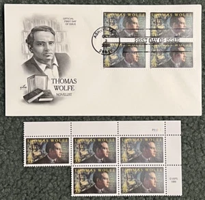 Thomas Wolfe - US Scott 3444 - First Day Issue FDC plus 5 stamps! - Picture 1 of 1