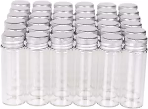 100 Tiny Glass Bottles Clear Small Vials 15Ml Empty Mini Jars with Aluminum Scre - Picture 1 of 12
