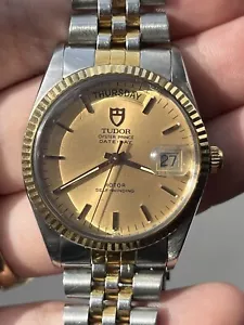 Tudor Date Day 94613 36mm Gold SS Rolex Case, Clasp 1yr Warranty Authenticated - Picture 1 of 14