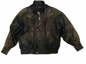 Chaqueta de cuero Wilsons para hombre con cremallera aislamiento aislante X-grande marrón/negro - Imagen 1 de 17