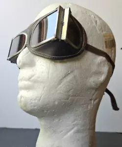 FOLDING PANEL PROTECTIVE GOGGLES. SOVIET. LEATHER. - Picture 1 of 18