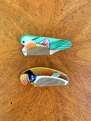 B133 Handmade Natural Wooden Hair Comb Decoration Comb Fine Tooth Comb - Image 1 of 4