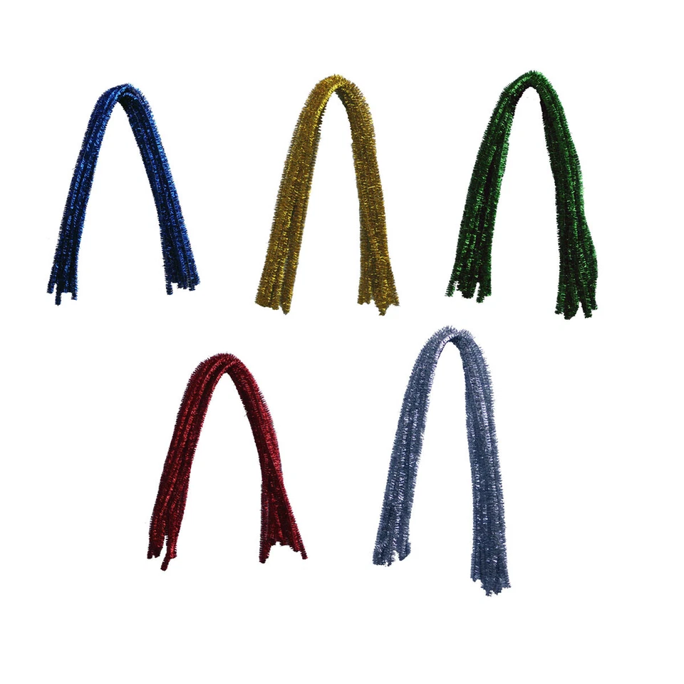 Pfeifenreiniger Chenille Biegeplüsch 10/50 Stück 8mm x 50cm in Glitzer-Farben - Bild 1 von 1