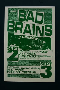 Bad Brains Concert Poster 1989 Tacoma  Portland____ - Picture 1 of 1