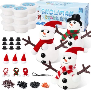 9 Pack Build a Snowman Kit Snowman Crafts for Kids,Modeling Clay Snowman DIY Kit - Picture 1 of 12