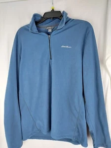Pullover polar Eddie Bauer para hombre 1/4 cremallera azul talla mediana - Imagen 1 de 8