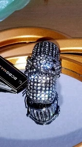 BCBG Full Finger Ring Steampunk Dark Acadia Vampire Style Gunmetal Whimsigoth - Picture 1 of 16