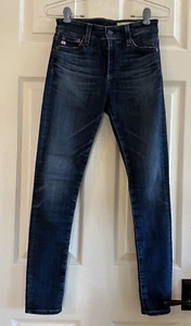 AG Adriano Goldschmied Skinny Ankle High Rise Indigo Blue Demin Pant Size 24R - Picture 1 of 11