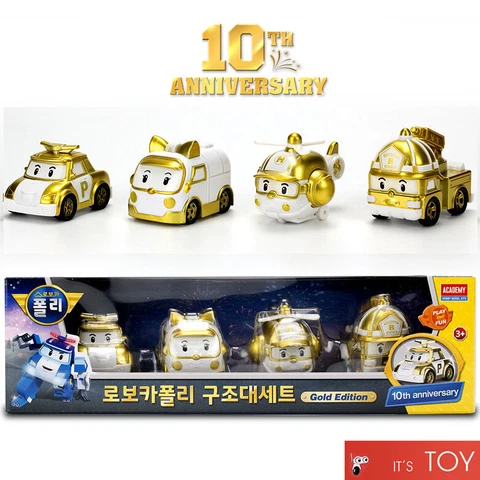 Robocar Poli Die-Casting Gold Poli Roy Amber Helly 10th Anniversary Limited ver Cover