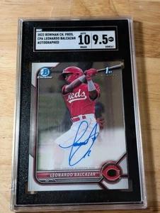 2022 1st Bowman Chrome Prospect Autograph Leonardo Balcazar Rookie SGC 9.5 Auto - Bild 1 von 2