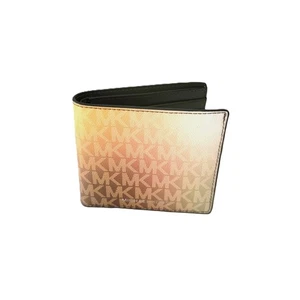 Billetera de identificación Michael Kors Cooper plegable oliva multi MK logotipo ombre - Imagen 1 de 6