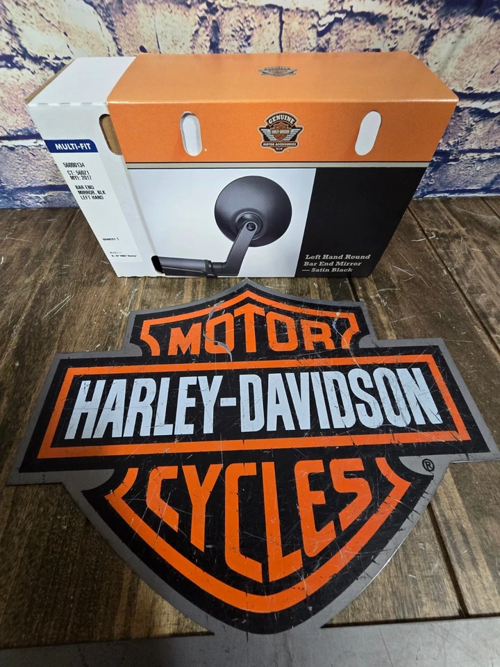 Harley-Davidson OEM Round Bar End Mirror, Satin Black 56000134 LEFT HAND - Изображение 1 из 1