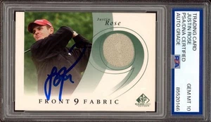 2002 SP Game Used #F9S-JR Justin Rose Rookie Front 9 Fabrics PSA GEM MT 10 AUTO - Bild 1 von 2