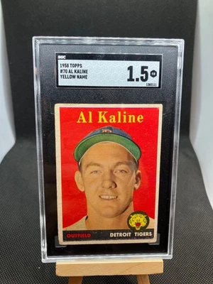 Al Kaline 1958 Topps VINTAGE YELLOW NAME #70 SGC 1.5 GRADED Mr. Tiger 👀🐅⚾️🔥 - Image 1 of 2