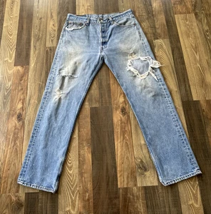 Levi's 501xx Made in USA Vintage Jeans (501-0000) distressed Size W34 L30 - Picture 1 of 18